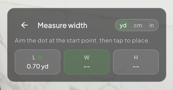 AR measurement of length, width, and height