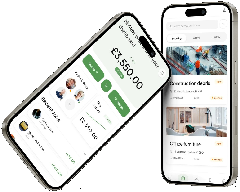 Cova Collect partner dashboard and incoming jobs