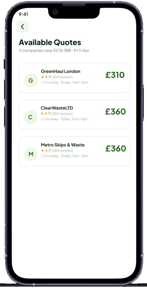 Available quotes from nearby collectors